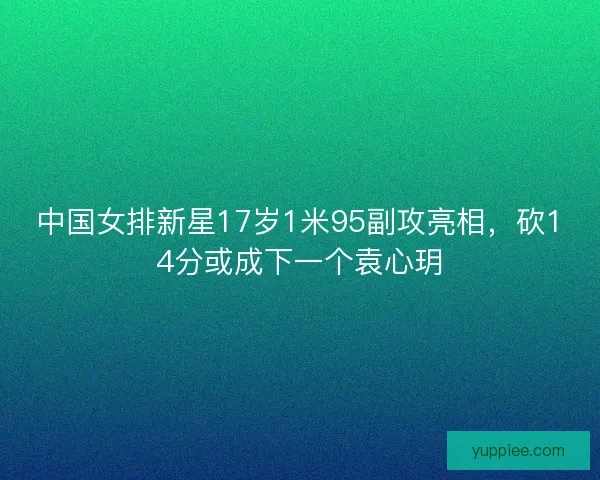 中国女排新星17岁1米95副攻亮相，砍14分或成下一个袁心玥